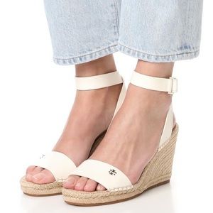 Tory Burch Bima Espadrille Wedges in White
